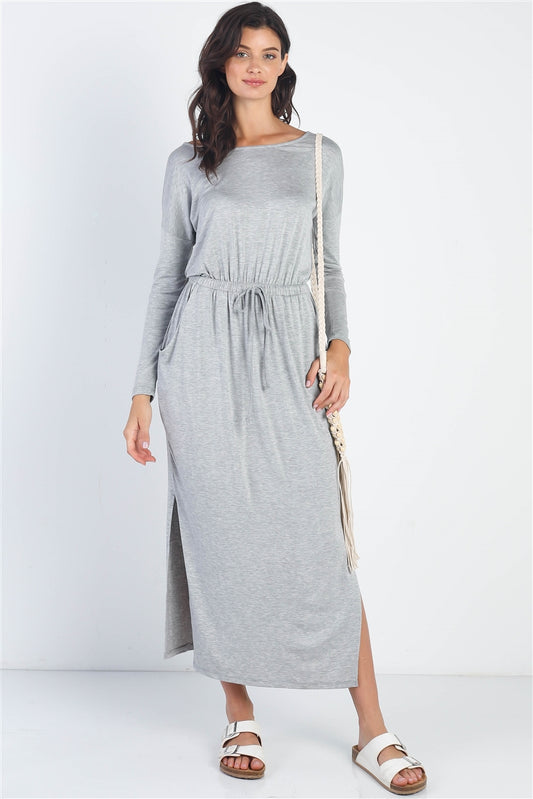 Midi Sleeve Basic Maxi Dress