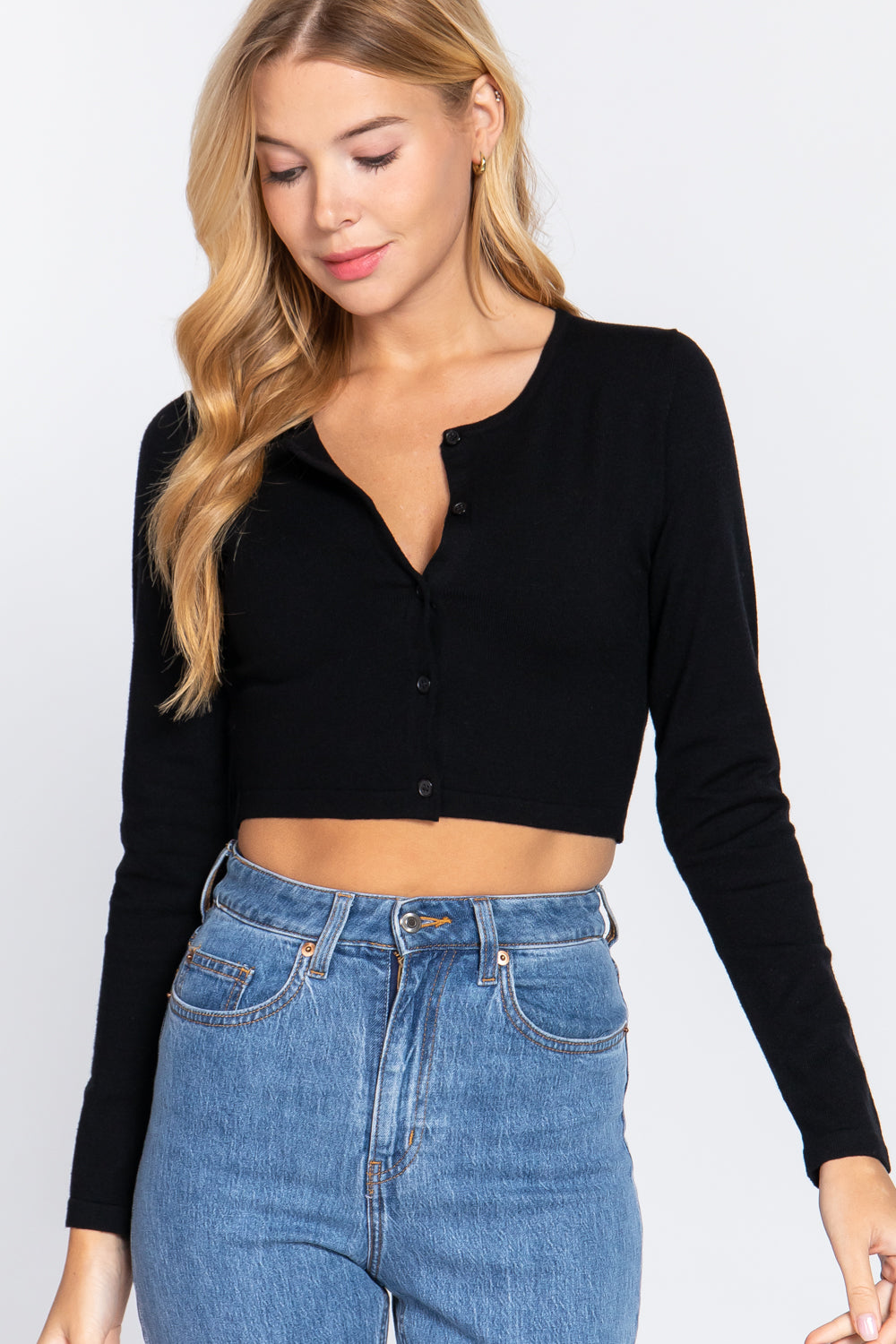 Long Slv Round Neck Viscose Sweater